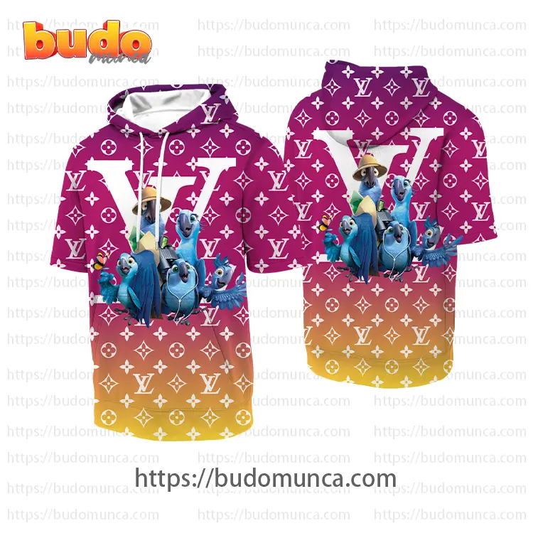 Louisvuitton and rio movie disney hooded short sleeve t-shirt gift uninque for kid man women